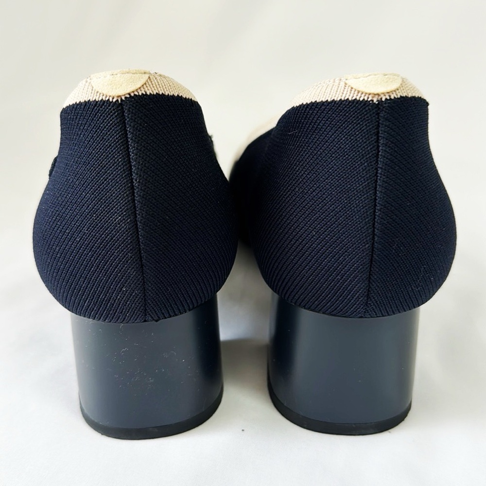 Elegant Navy and Cream Heels - Picture 6 of 8